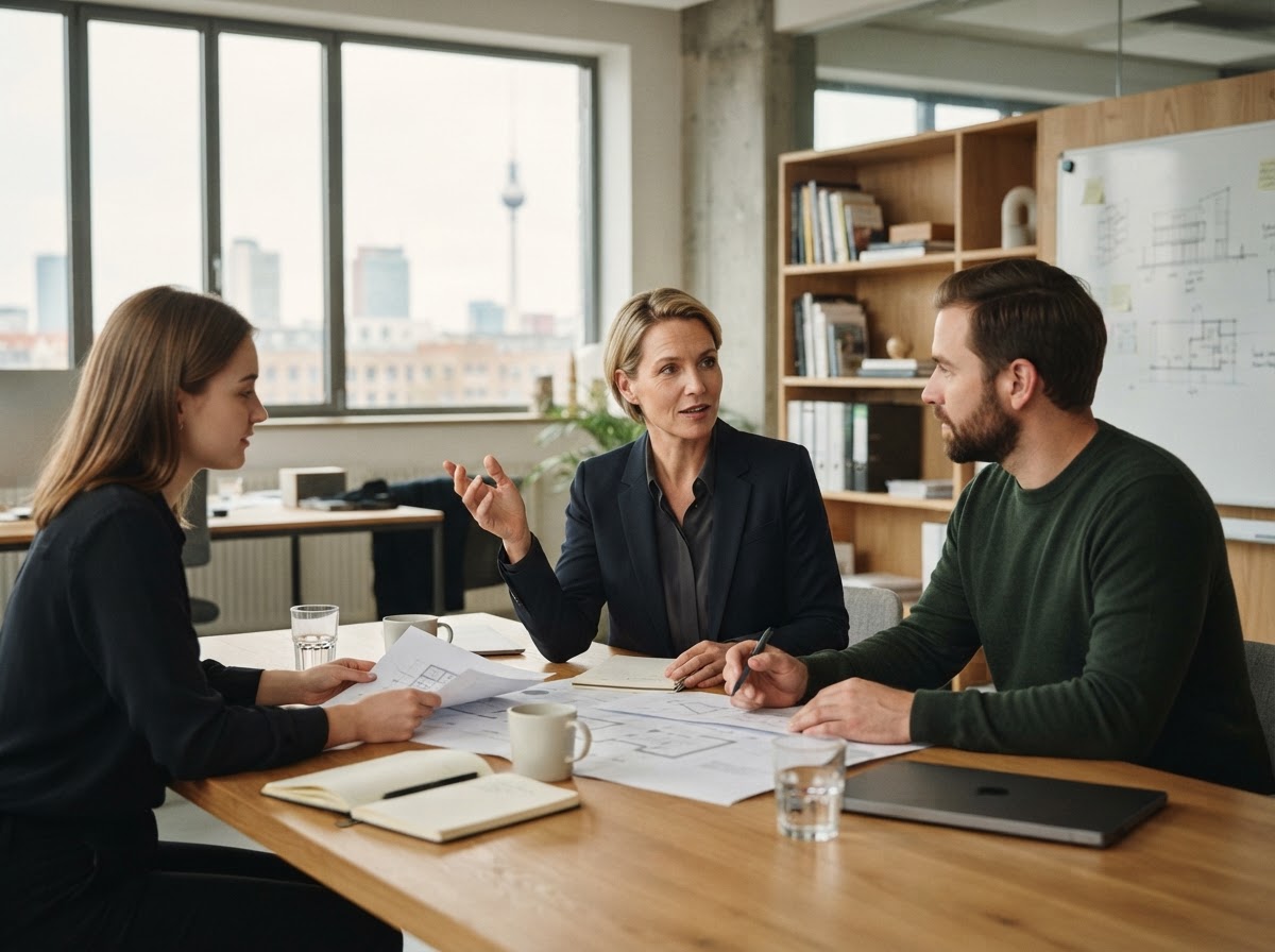 Warprofit team reviewing portfolio risk data on a monitor